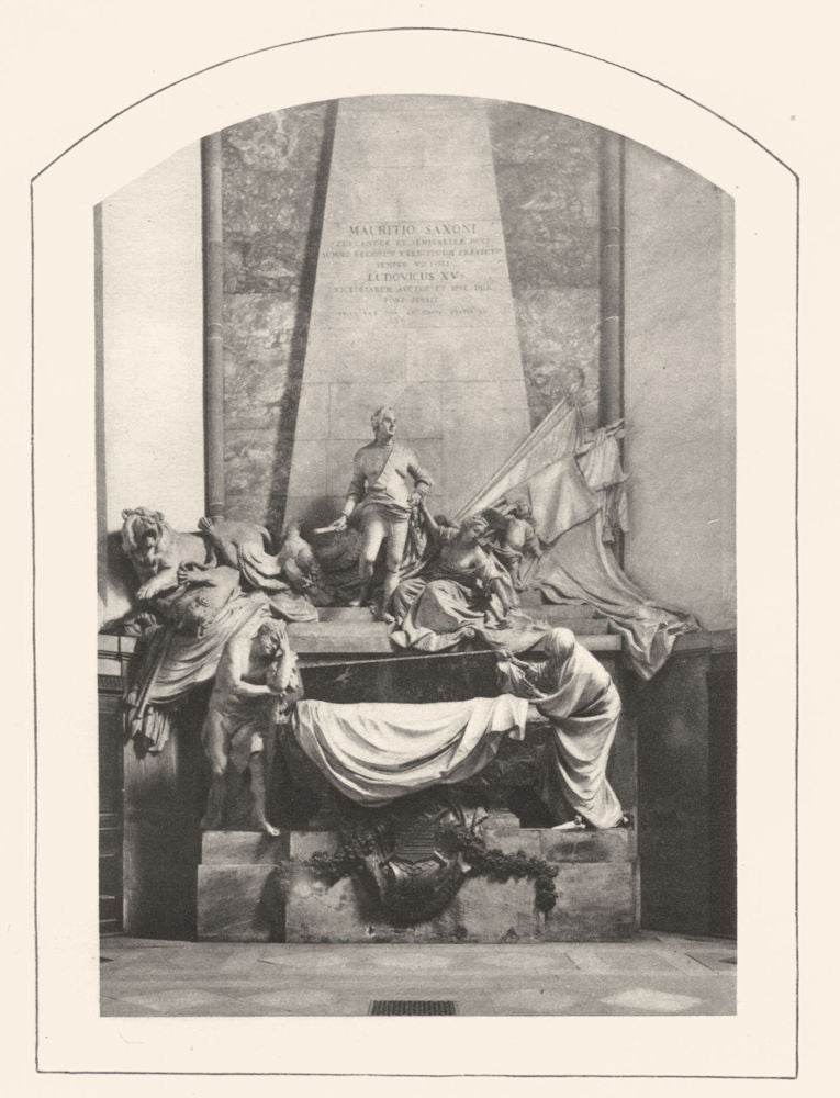 BAS-RHIN. Tombeau du Maréchal de Sachsen (Saxony Saxe)  1929 old vintage print